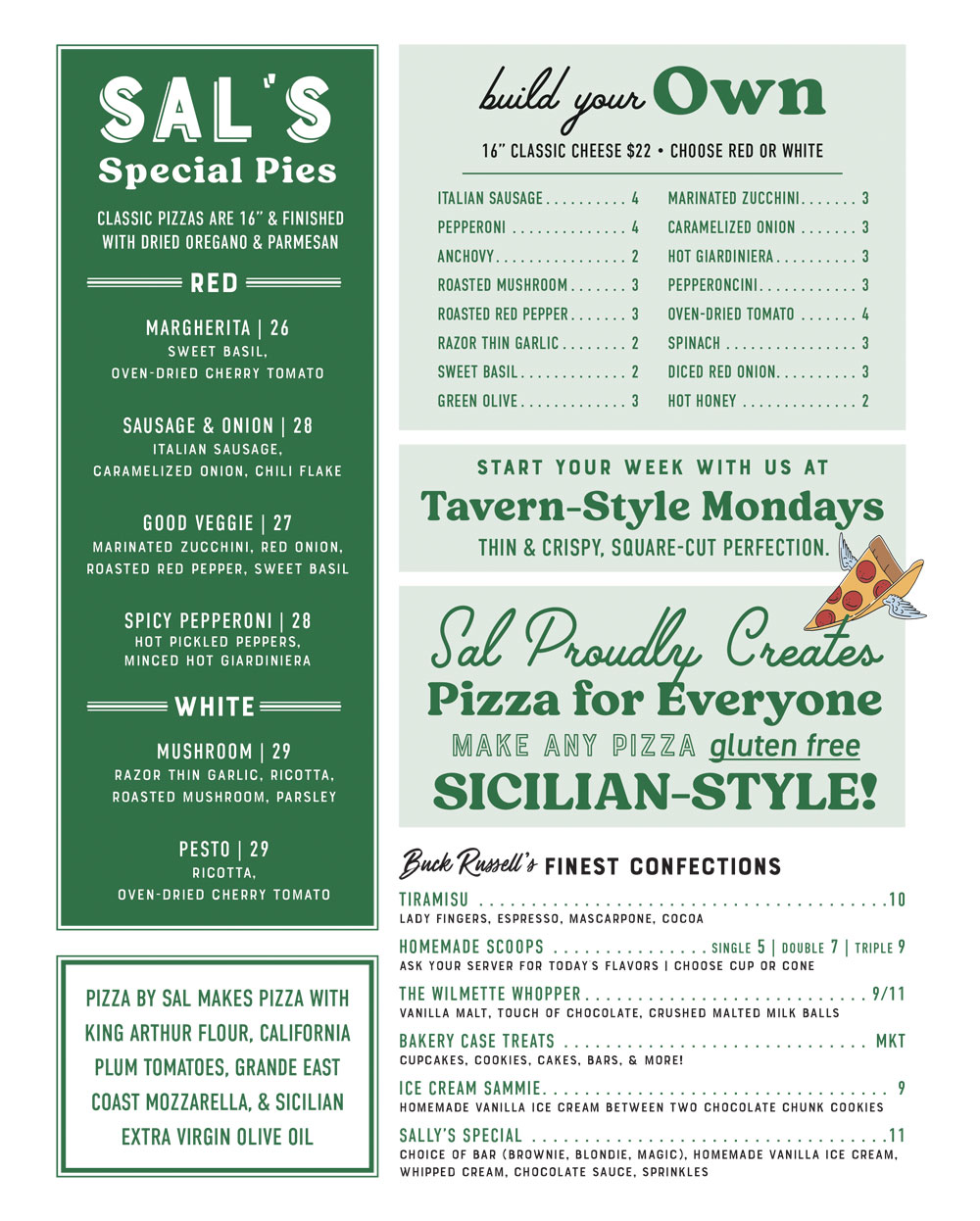 Pizza by Sal menu